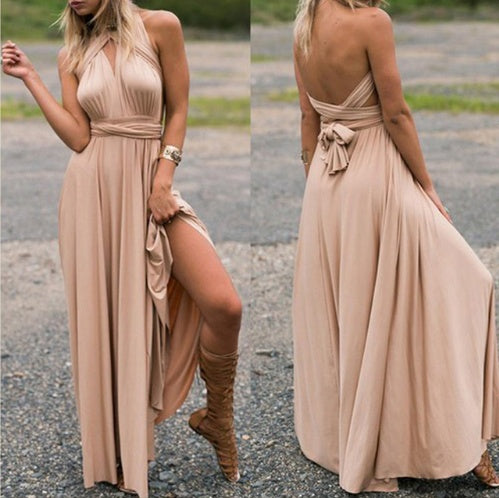 Women's Sexy Long Party Dress Club Floor-Length Summer Backless Bandage Maxi Dress