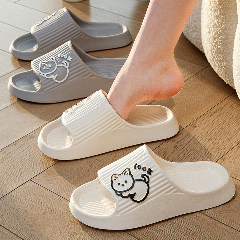 Cute Cat Slippers Summer Women Slides Indoor Outdoor