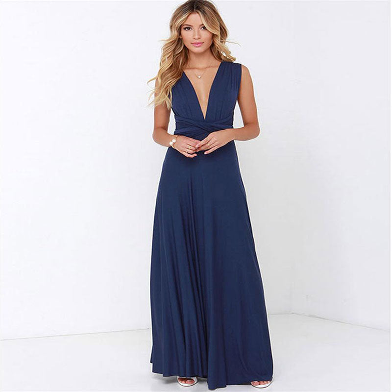 Women's Sexy Long Party Dress Club Floor-Length Summer Backless Bandage Maxi Dress