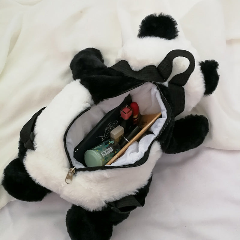 Cute Panda Cartoon Plush Bag Small Backpack Fashion Boys And Girls