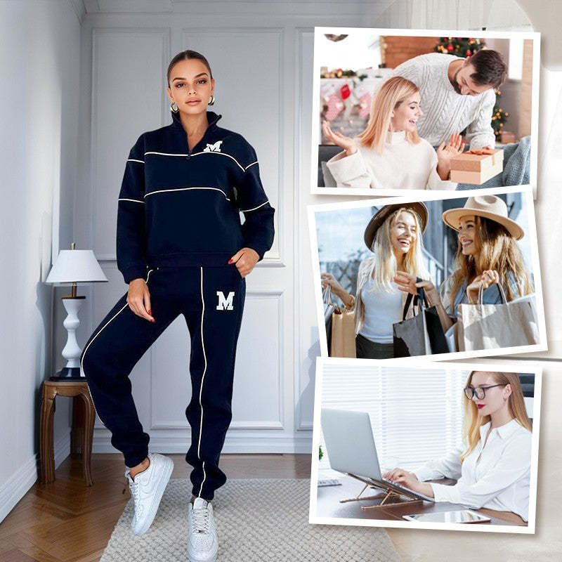 Women's 2 Piece Outfits Lounge Hoodless Pullover Sweatshirt Sets Sweatshirt Baggy Fashion Sweatpants Pockets