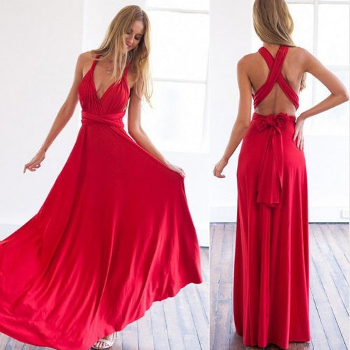 Women's Sexy Long Party Dress Club Floor-Length Summer Backless Bandage Maxi Dress