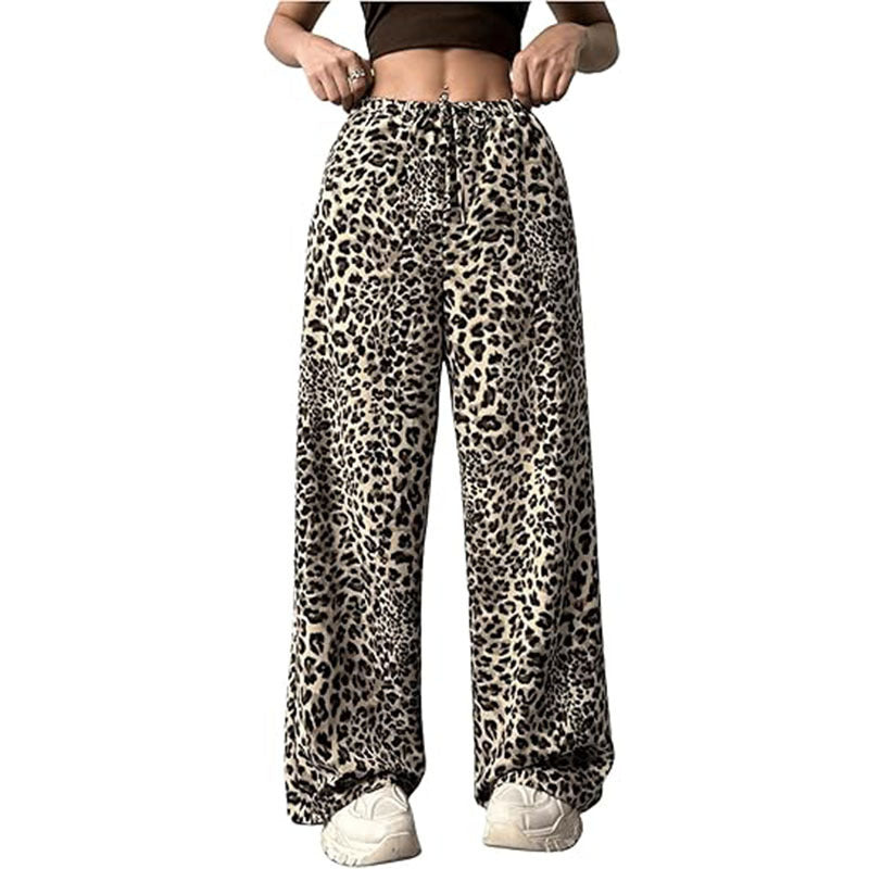 All-match Leopard Print Low Waist Casual Pants