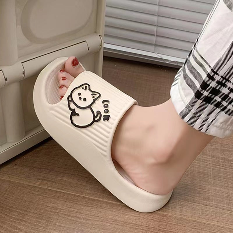 Cute Cat Slippers Summer Women Slides Indoor Outdoor