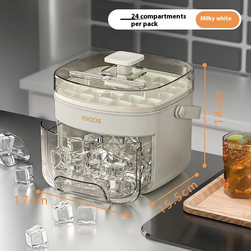 Press-type Portable Ice Tray Large Capacity Ice Bucket 48 Extra-Large Ice Maker